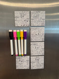 Pre-Designed Reusable Coloring Magnets