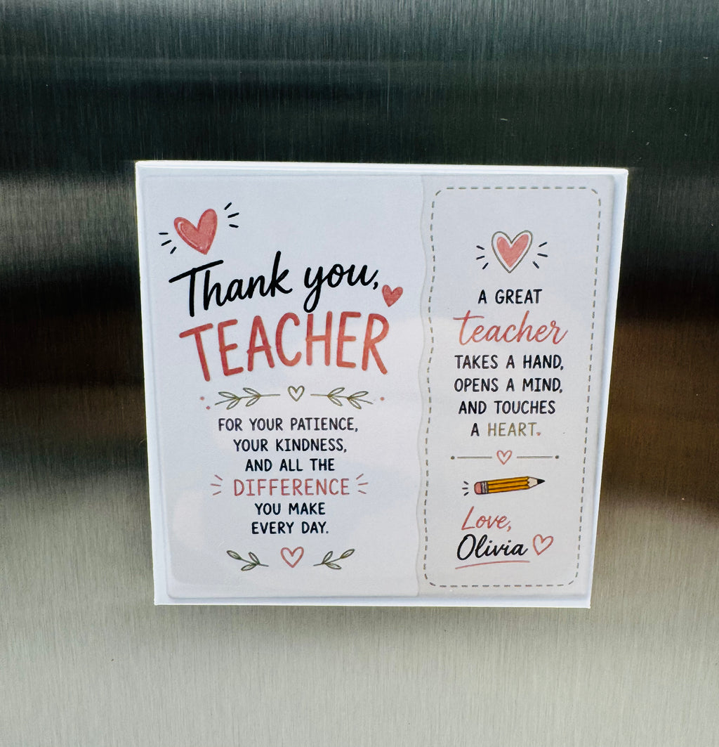 Teacher Appreciation Magnets - Custom Photo Gift