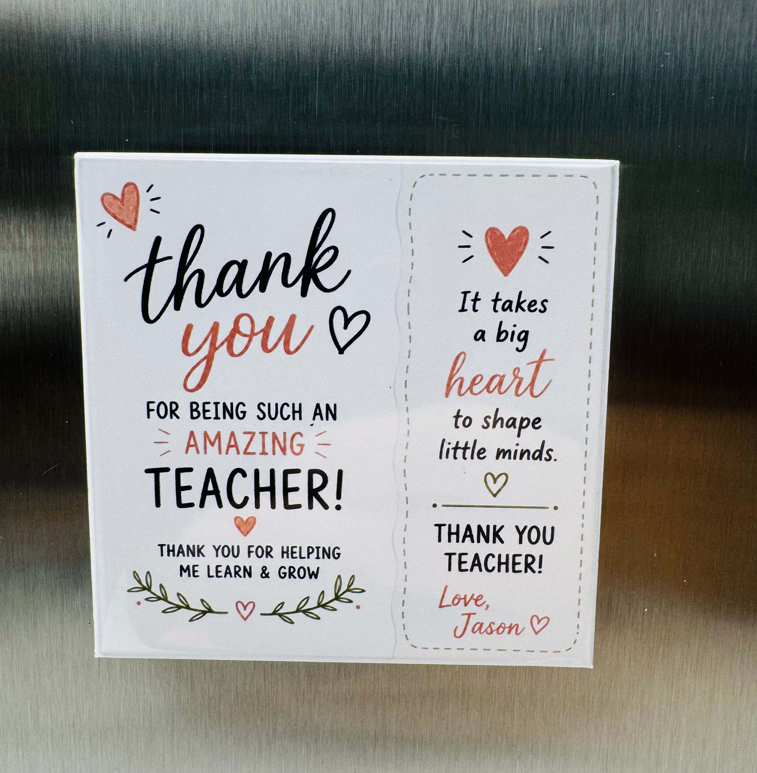 Teacher Appreciation Magnets - Custom Photo Gift