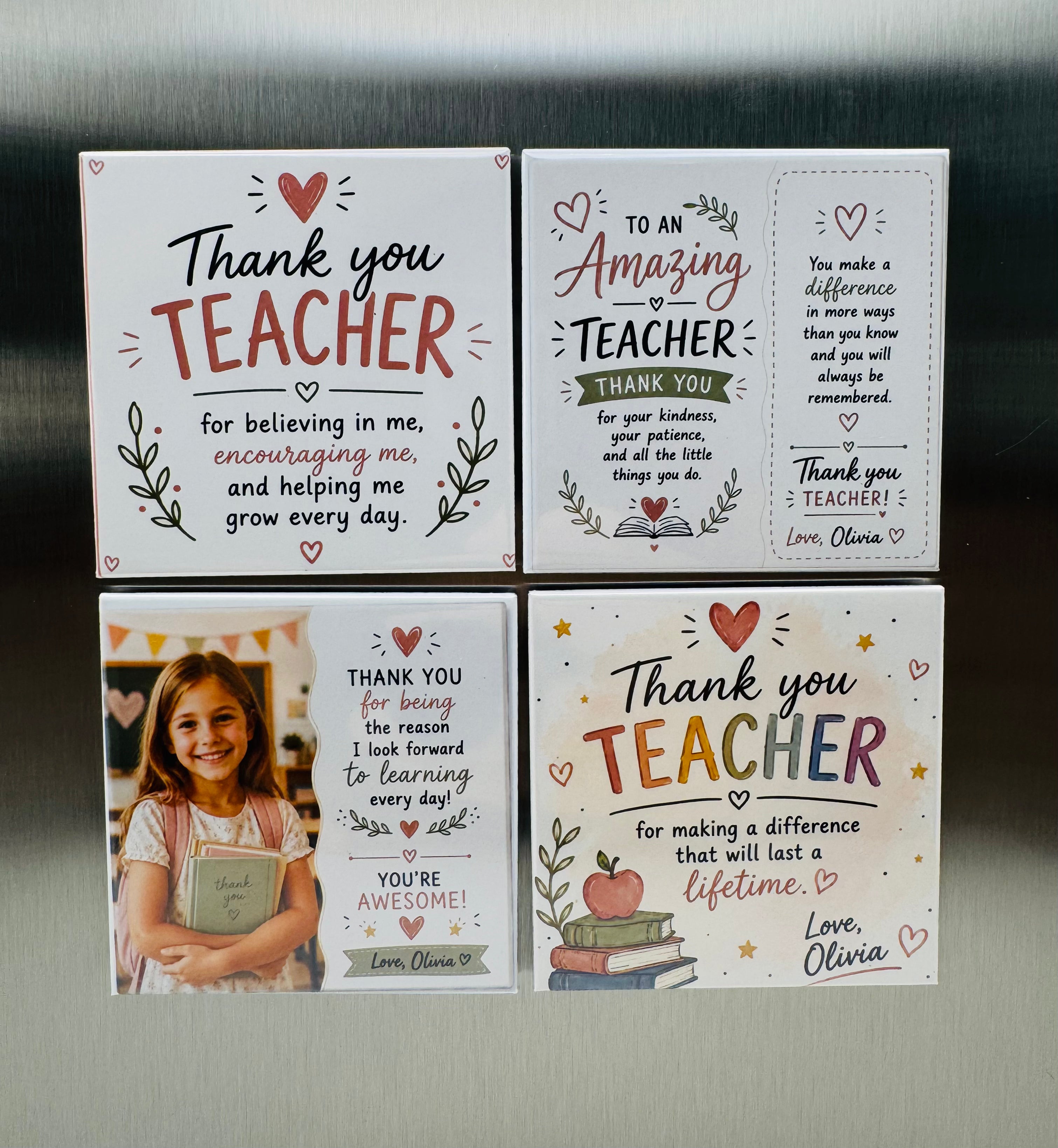 Teacher Appreciation Magnets - Custom Photo Gift