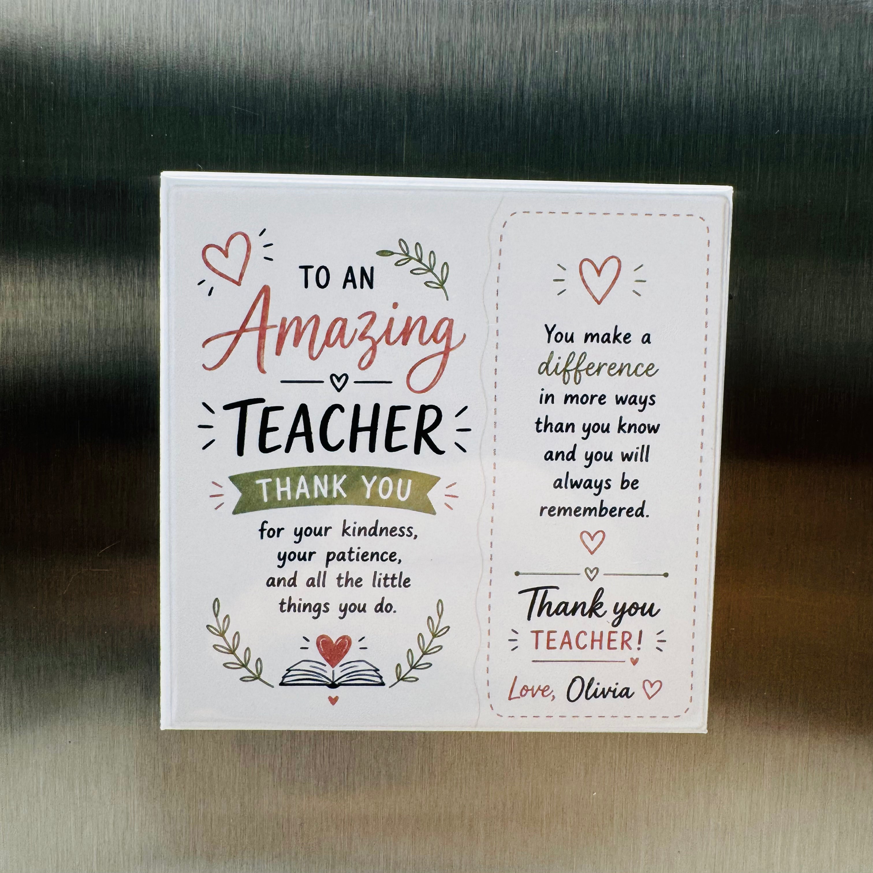 Teacher Appreciation Magnets - Custom Photo Gift