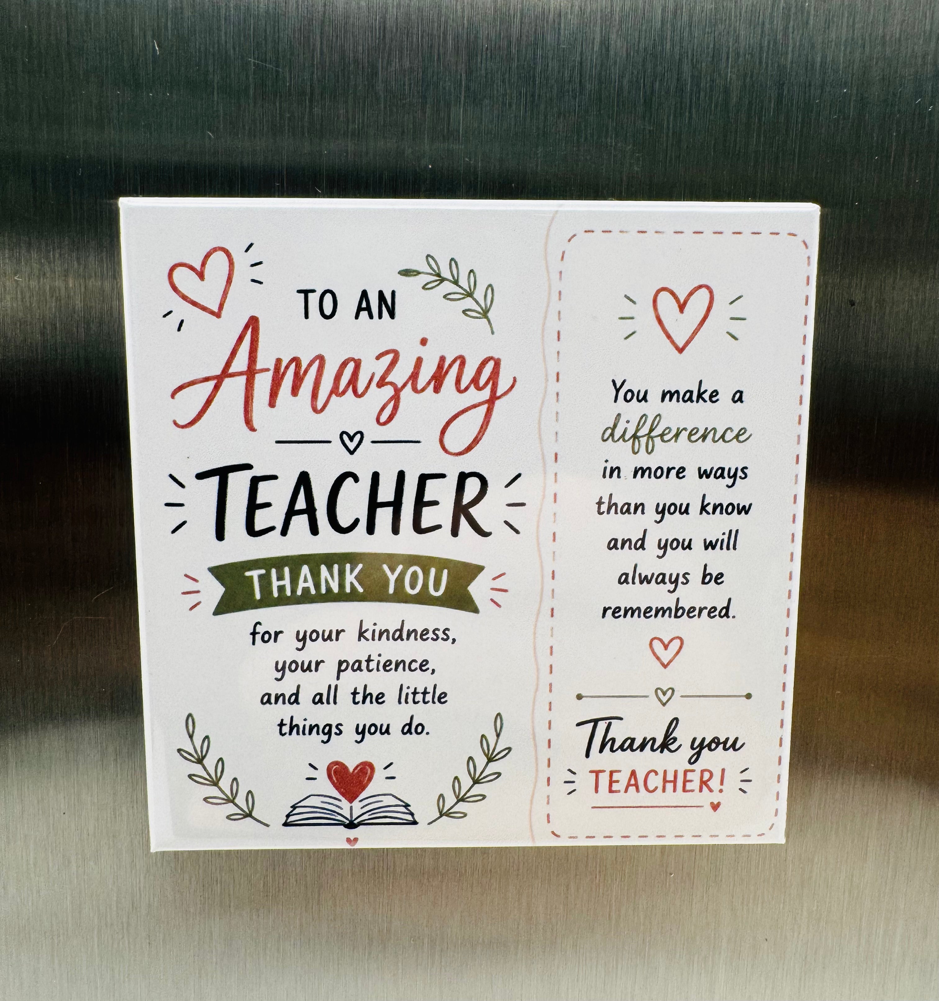 Teacher Appreciation Magnets - Custom Photo Gift